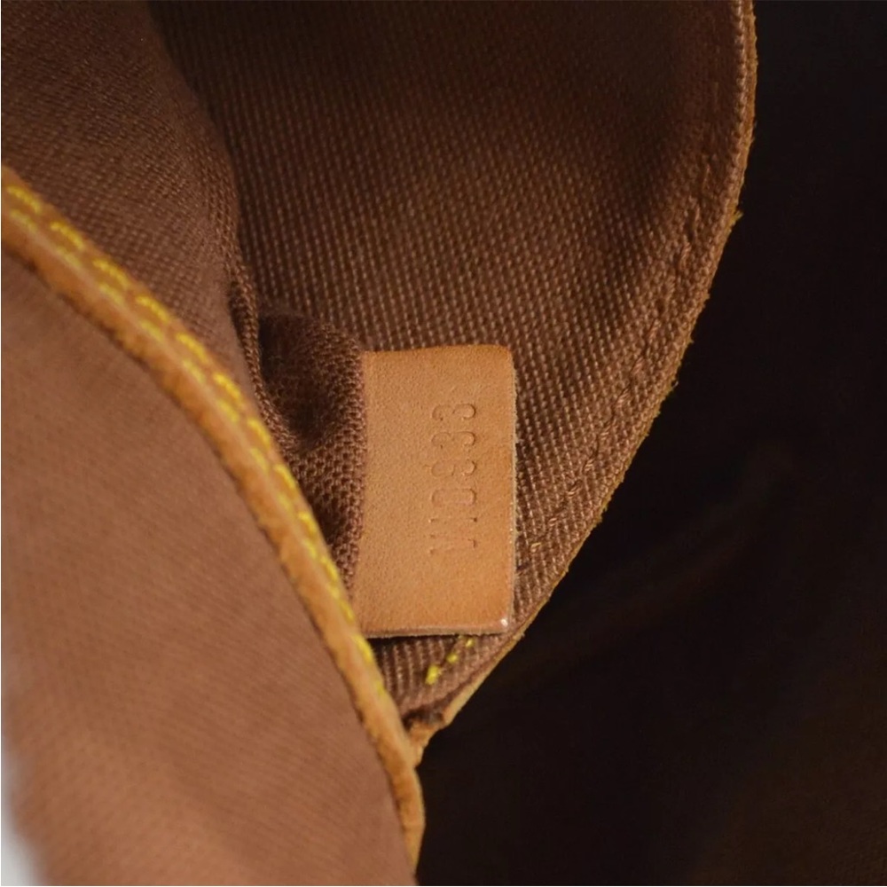 Louis Vuitton Brown Monogram Canvas Top-Handle Bag with Tan Leather Trim - Picture 6 of 9